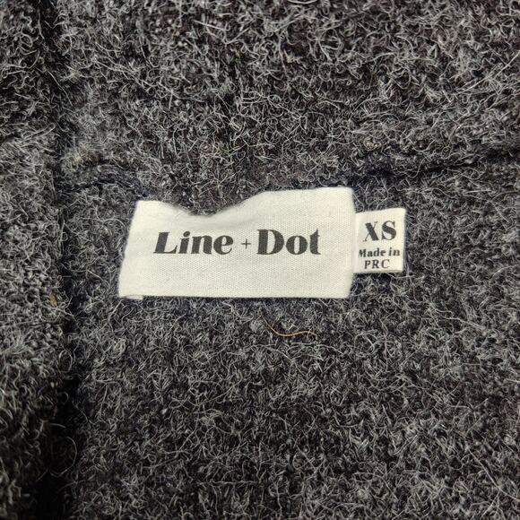 Line and Dot Gray Oversized Double Breasted Hooded Cardigan Jacket XS Soft Knit - Picture 6 of 10